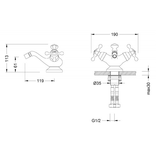 Змішувач для біде Apollo KEF-16023BN Kraus-foto2