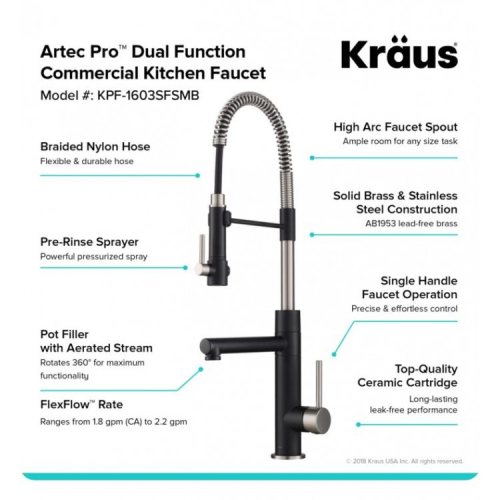 Кухонний змішувач ARTEC PRO™ KPF-1603SFSMB Kraus-foto5