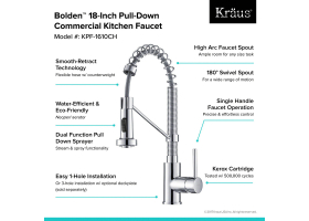 Змішувач кухонний BOLDEN™ KPF-1610SFSCH Kraus *Товар з вітрини-foto4