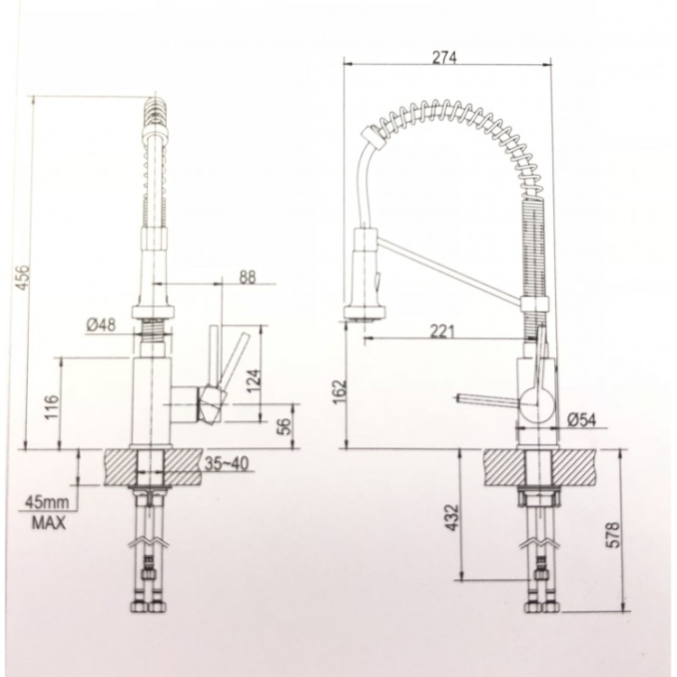 Змішувач кухонний BOLDEN™ KPF-1610SFSCH Kraus 