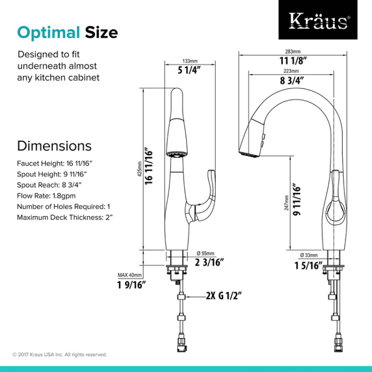 Кухонний змішувач ESINA™ KPF-1670MB Kraus