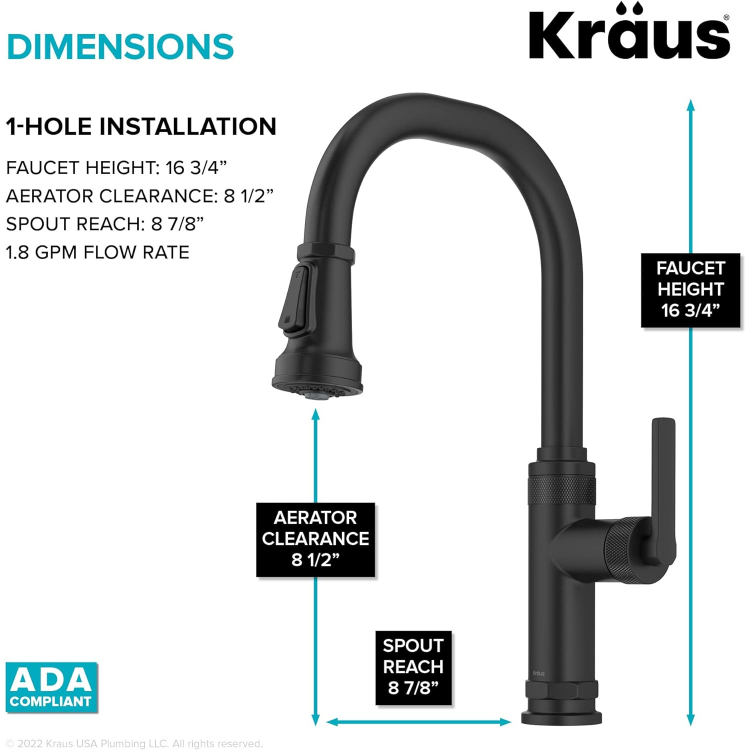 Змішувач кухонний ALLYN™ KPF-4102MB Kraus