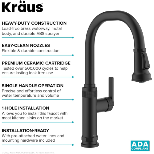 Змішувач кухонний ALLYN™ KPF-4102MB Kraus-foto2
