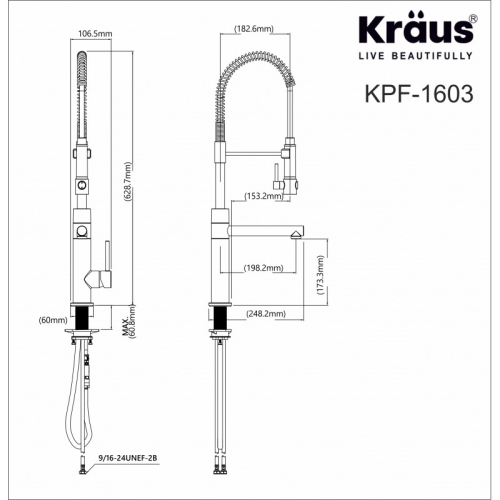 Кухонний змішувач ARTEC PRO™ KPF-1603BG Kraus-foto5