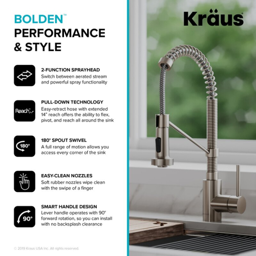 Змішувач кухонний BOLDEN™ KPF-1610SFS Kraus -foto6