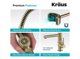 Кухонний змішувач ARTEC PRO™ KPF-1603BGMB Kraus *Товар з вітрини / з дефектами -foto3