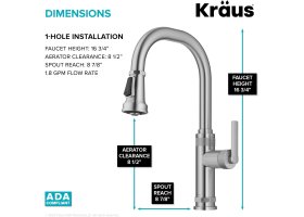 Змішувач кухонний ALLYN™ KPF-4102SFS Kraus-foto11
