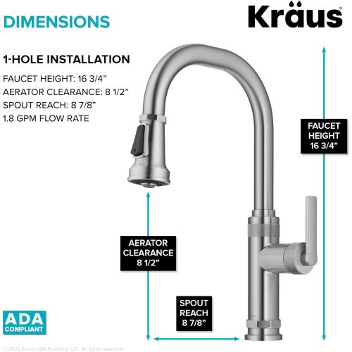 Змішувач кухонний ALLYN™ KPF-4102SFS Kraus-foto11