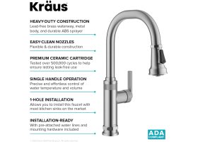 Змішувач кухонний ALLYN™ KPF-4102SFS Kraus-foto5