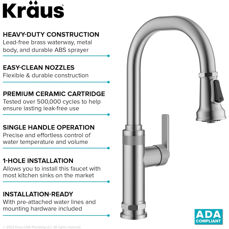 Змішувач кухонний ALLYN™ KPF-4102SFS Kraus