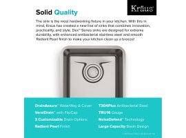 Мийка кухонна стальна KD1US17B DEX Kraus-foto5