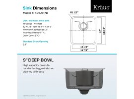 Мийка кухонна стальна KD1US17B DEX Kraus-foto13
