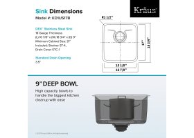 Мийка кухонна стальна KD1US17B DEX Kraus-foto5