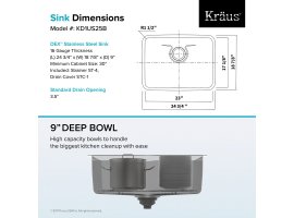 Мийка кухонна стальна KD1US25B DEX Kraus-foto13