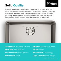 Мийка кухонна стальна KD1US33B DEX Kraus-foto5