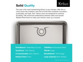 Мийка кухонна стальна KD1US33B DEX Kraus-foto5