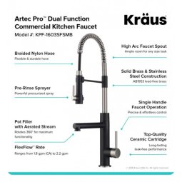 Кухонний змішувач ARTEC PRO™ KPF-1603SFSMB Kraus-foto5