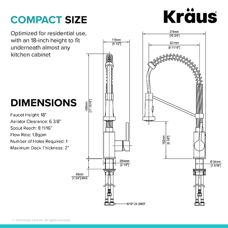 Кухонний комплект KCA-1200: мийка нижнього монтажу ELLIS KBU32 + змішувач KPF-1610SS Kraus