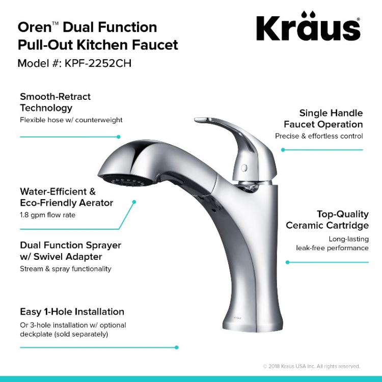 Кухонний змішувач OREN™ KPF-2252MB Kraus