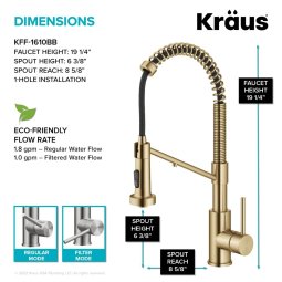 Змішувач кухонний 2в1 BOLDEN KFF-1610BB Kraus з підключенням фільтрованої води-foto15