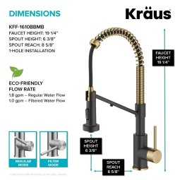 Змішувач кухонний 2в1 BOLDEN KFF-1610BBMB Kraus з підключенням фільтрованої води-foto17