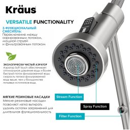 Змішувач кухонний 2в1 BOLDEN™ KFF-1610MB Kraus з підключенням фільтрованої води-foto10