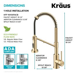 Змішувач кухонний 2в1 BOLDEN™ KFF-1610SFACB Kraus з підключенням фільтрованої води-foto6