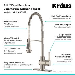 Кухонний змішувач BRITT™ KPF-1690SFS Kraus-foto7