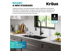 Змішувач кухонний BOLDEN™ KSF-1610MB Kraus з сенсорним керуванням-foto7